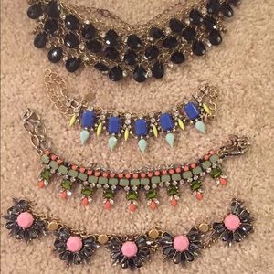 J Crew/ Loft Gemstone Statement Necklaces